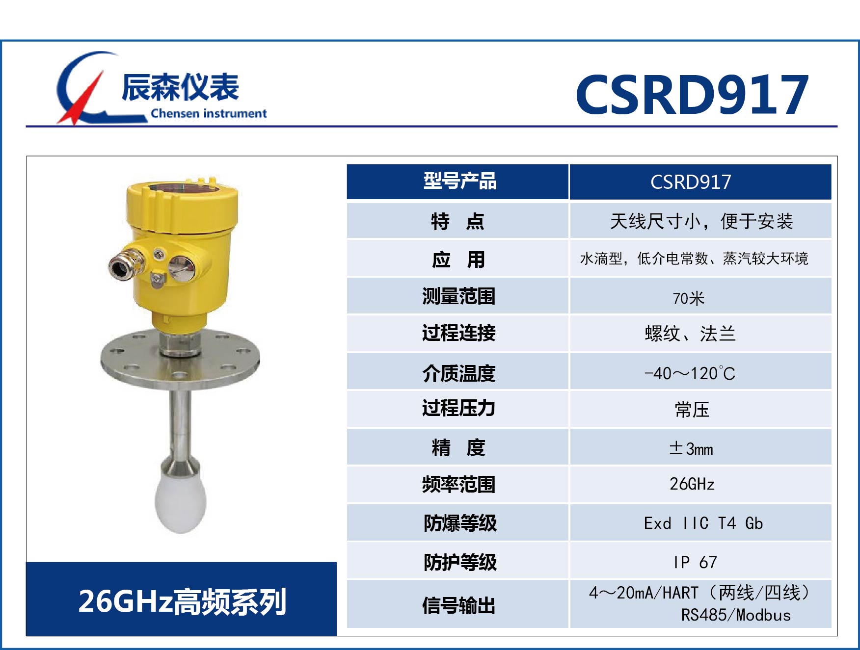 高頻雷達(dá)式物位計CSRD917