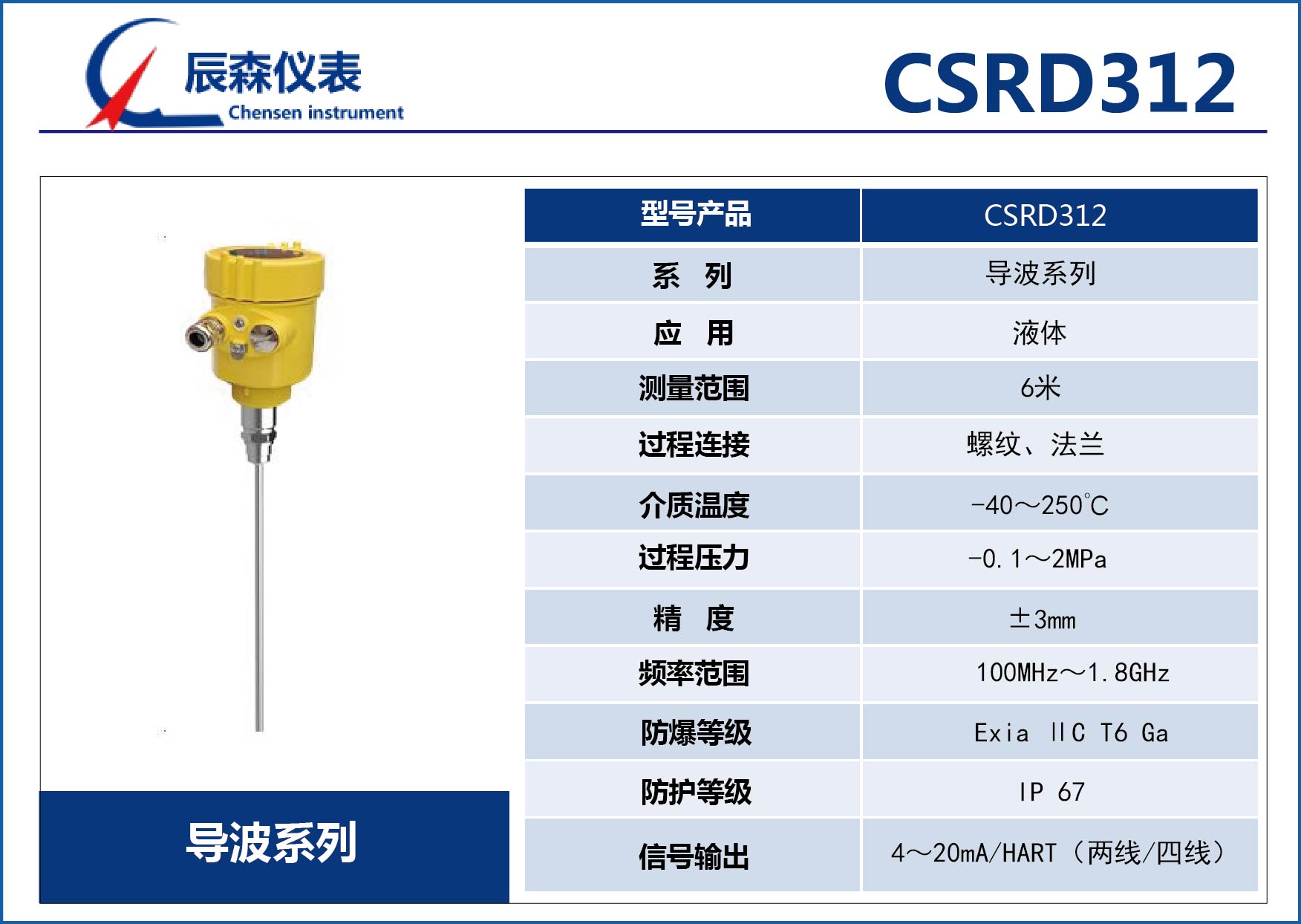 唐山導(dǎo)波雷達(dá)物位計(jì)CSRD312